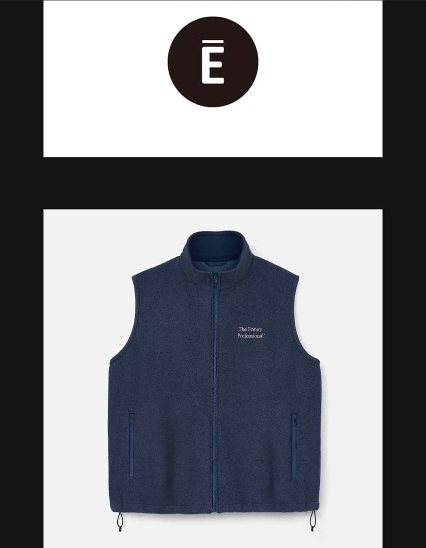 The Ennoy Professional フリースベスト ネイビー