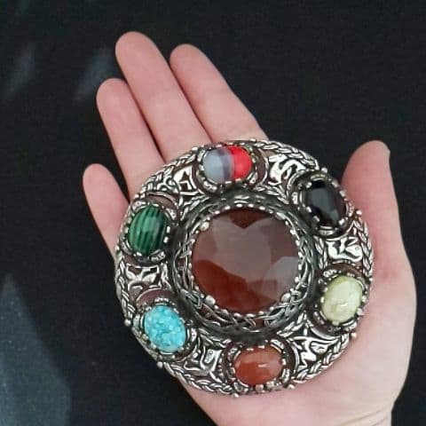 希少！！！イギリス ヴィンテージ MIRACLE社 大きなブローチ ネックレス