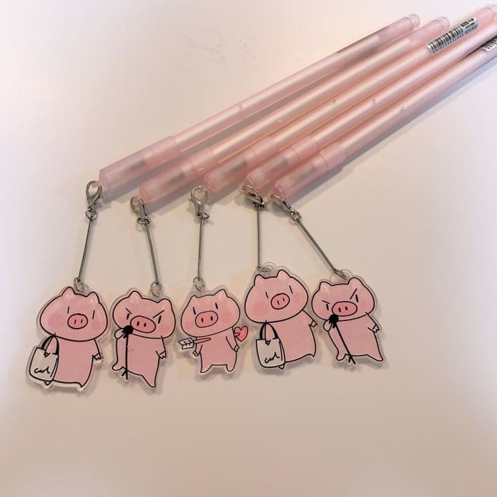 【ラスト】まとめ売り　ふださん　アクリルチャーム付き　ゲルペン　ボールペン