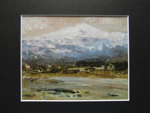 鬼頭鍋三郎、柴山潟の白山、豪華・希少・大判画集画、新品高級額・額装付