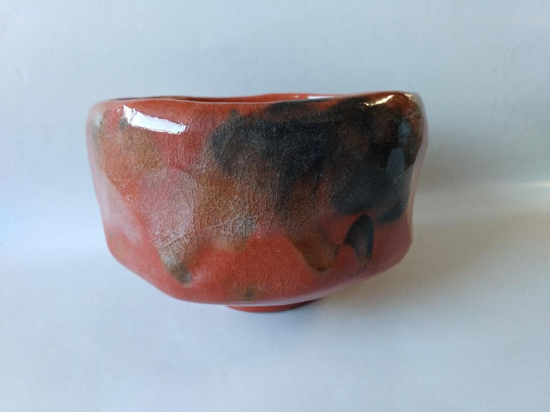 楽焼 佐々木松楽 作 赤楽茶碗 東福寺 西部文浄 書付 銘『清友』抹茶碗 新品
