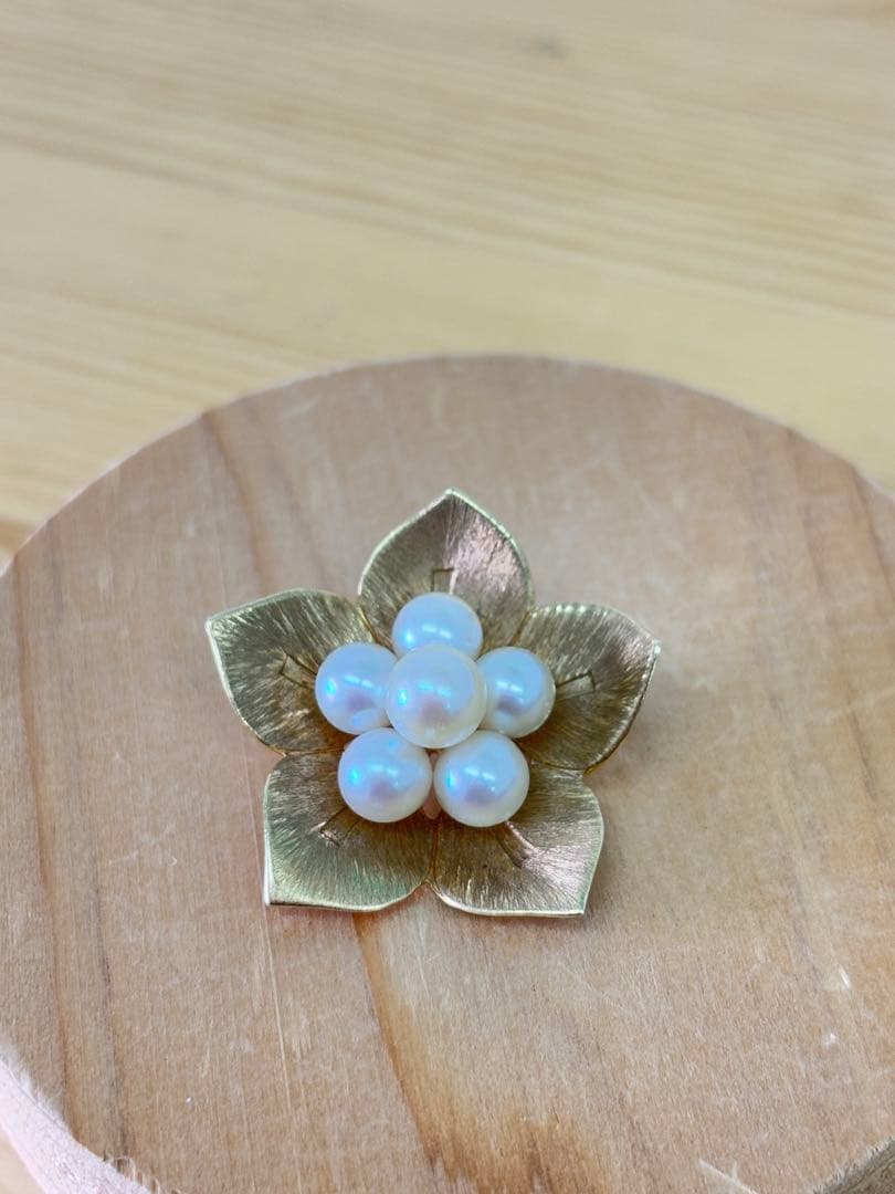 MIKIMOTO K14パールブローチ