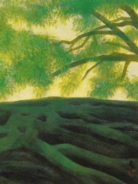 東山魁夷、樹、限定、大判額装画版、版上落款入、新品額・オーダーマット額装