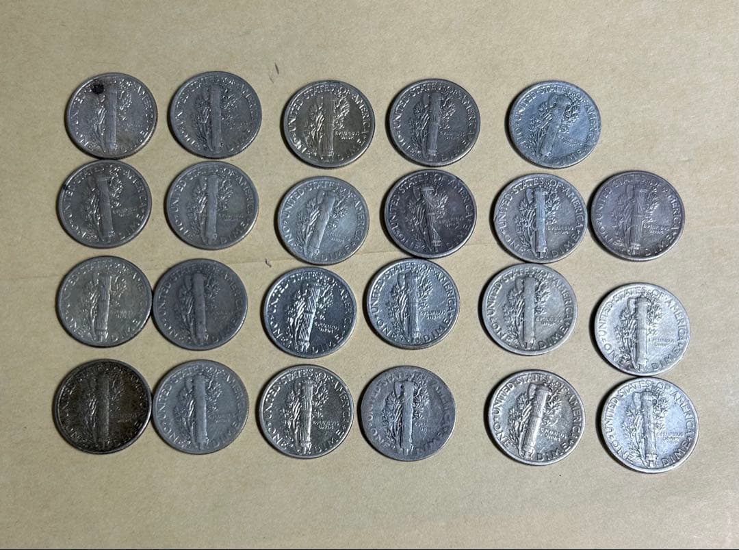 マーキュリーダイム銀貨 23枚セット 品位900 本物保証
