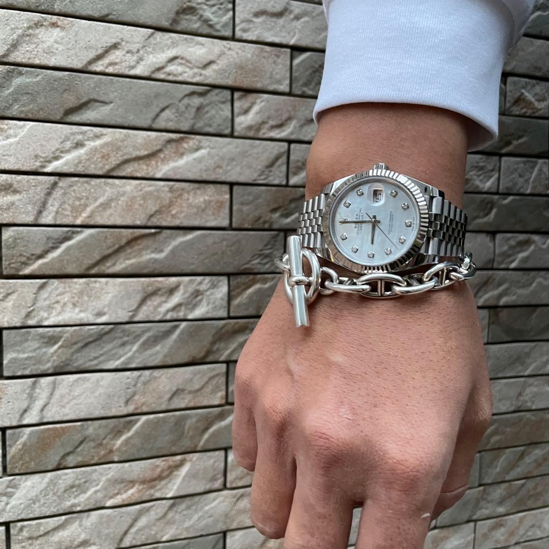 限定 GM シルバー925 アンカーチェーンブレスレット シェーヌダンクル系