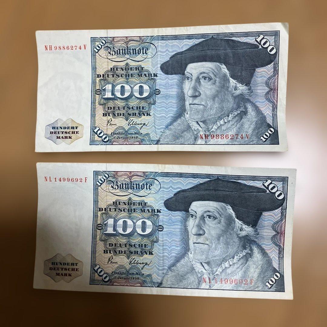 旧ドイツマルク 100マルク 2枚セット