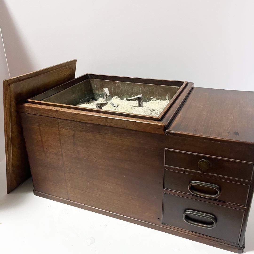 長火鉢 古民具 レトロ 箱火鉢 和家具 茶道具 囲炉裏 骨董 炭付き