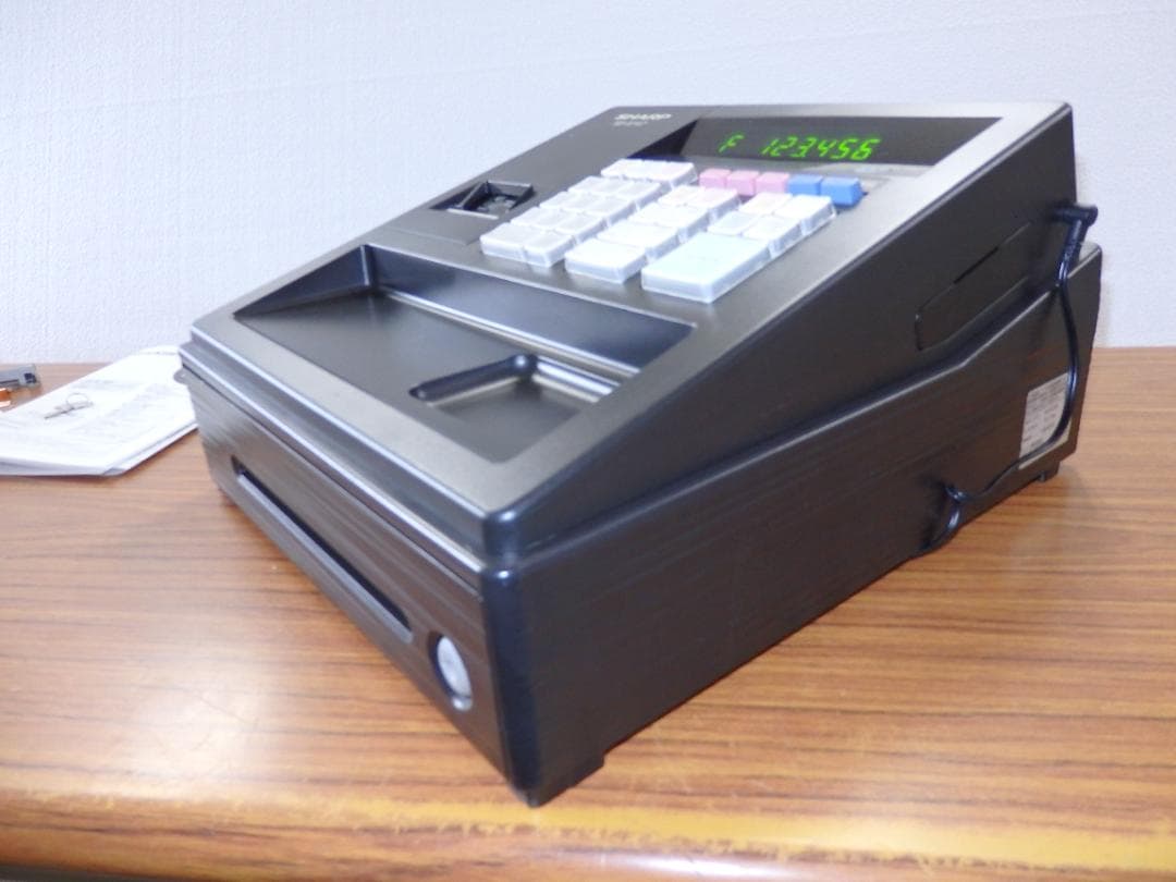 5210 美品設定無料 XE-A147 シャープ ８部門 レジスター 横型領収証