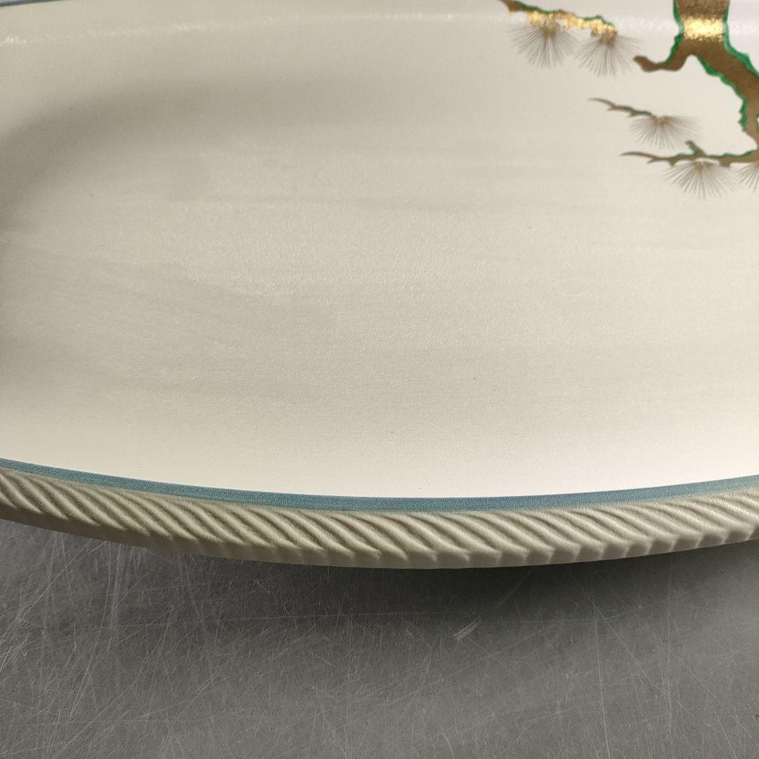 A885-2/平戸三川内焼/山玉泉 造/錦老松絵盛込皿/大皿/額皿/盛皿/