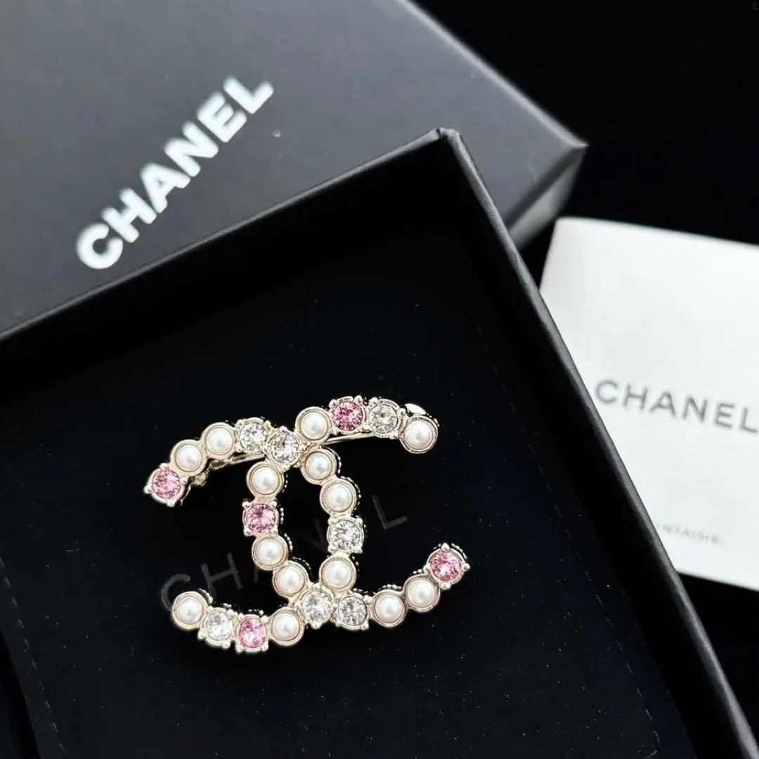 CHANEL シャネル 23C ダブルC ココマーク ロゴ ブローチ 正規品