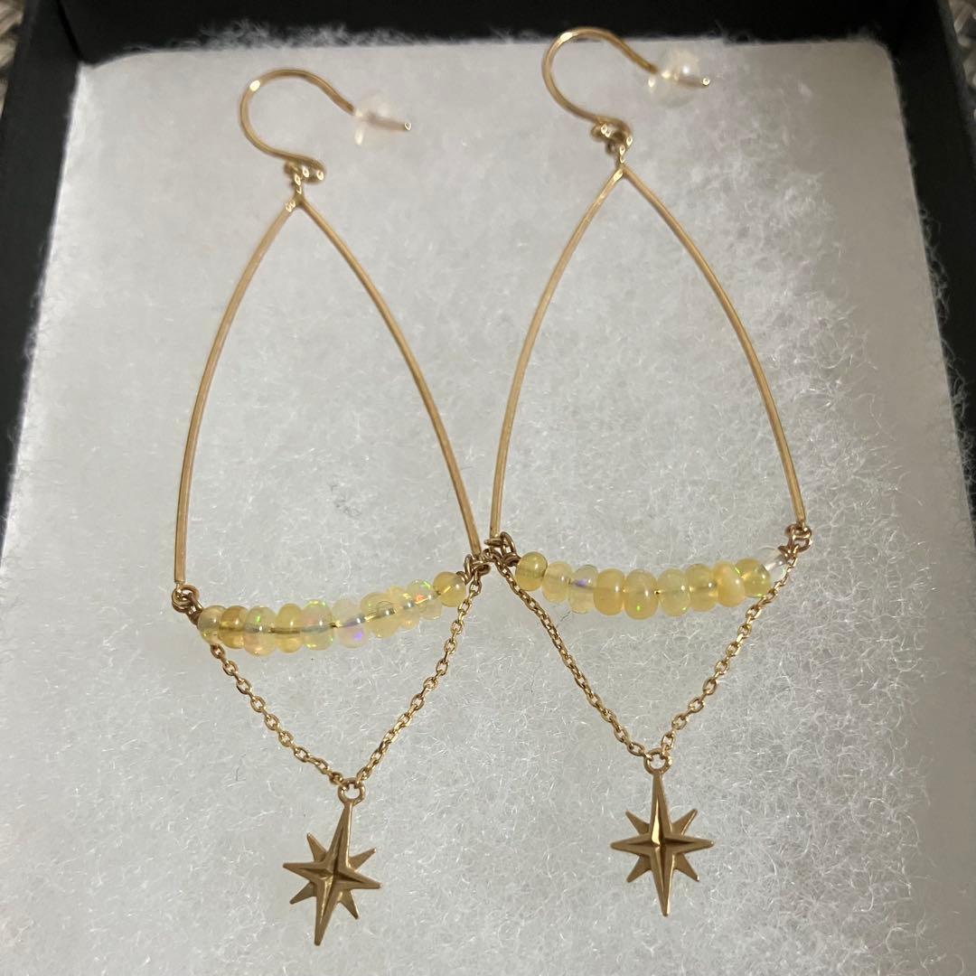 スタージュエリー　K10YG スターモチーフビーズピアス