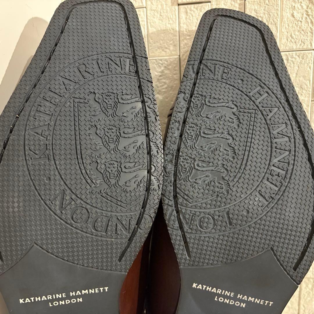 極美品　キャサリンハムネット 本革 レザー ビジネスシューズ 26cm ブラウン