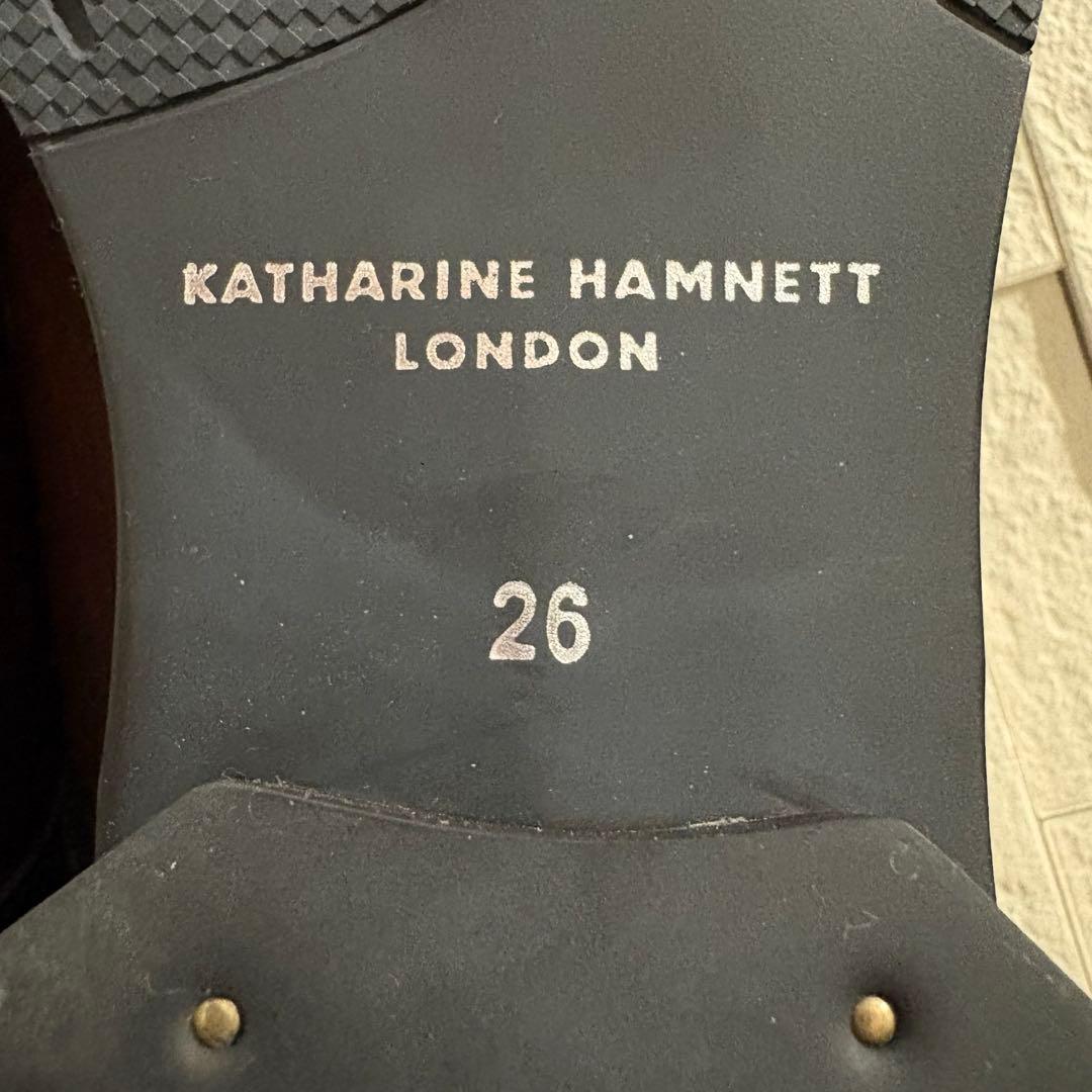 極美品　キャサリンハムネット 本革 レザー ビジネスシューズ 26cm ブラウン