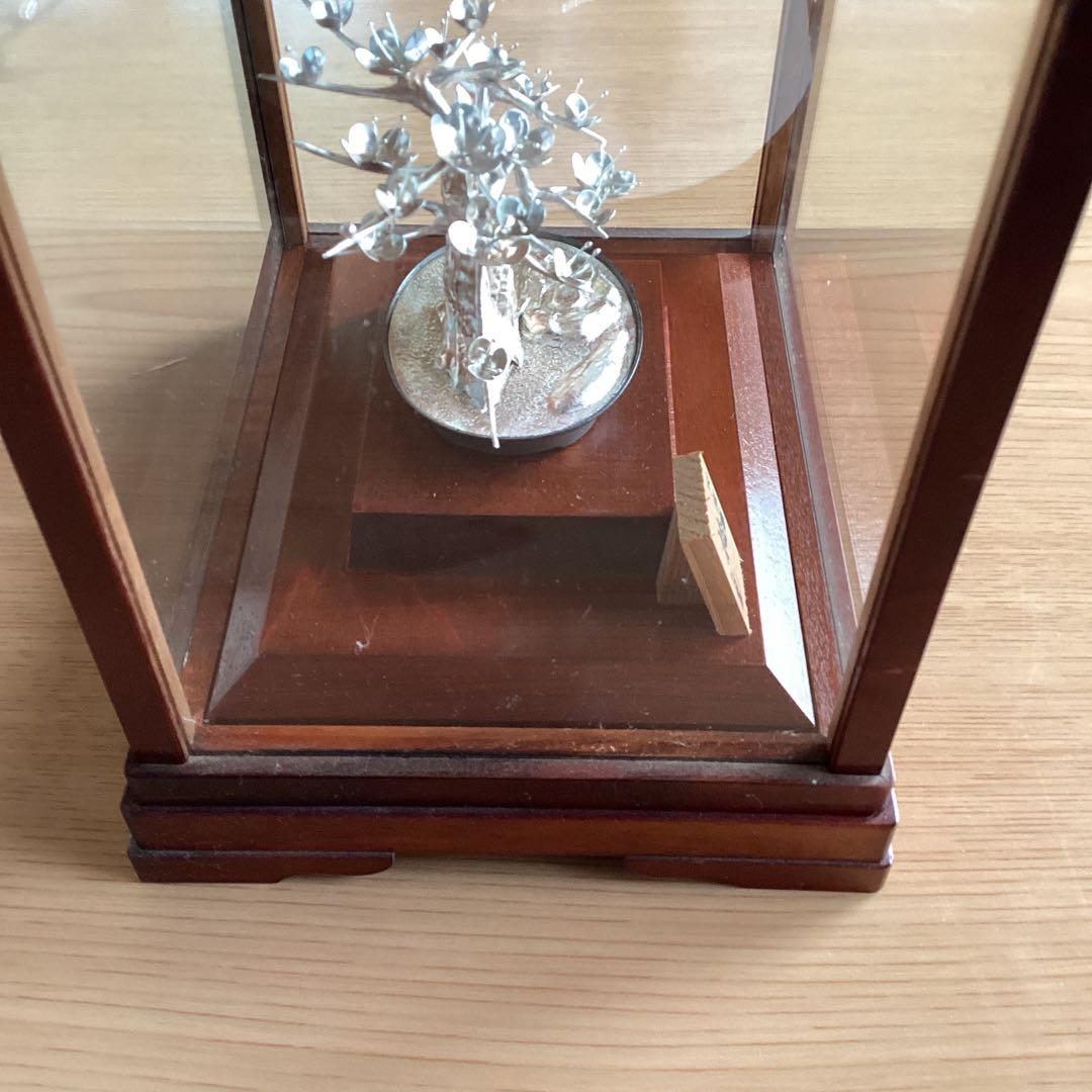 純銀製 梅　盆栽　光則　ガラスケース付き　ヴィンテージ