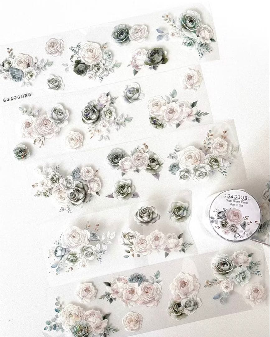 ggaggong マスキングテープ8個セット 花 コラージュ素材 装飾