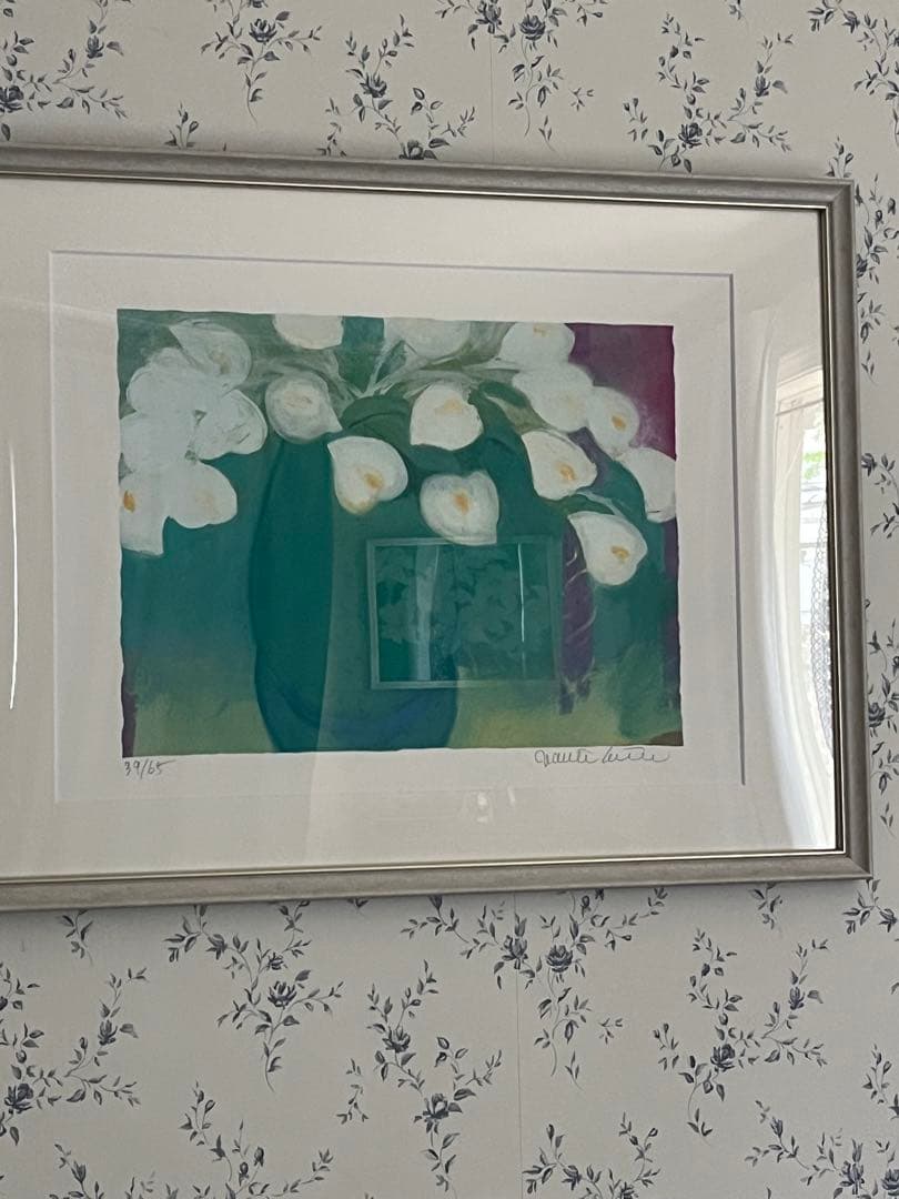 新品額　限定　大きめ64×48 ジニー・キム　版画　直筆サイン　NO. 証明書