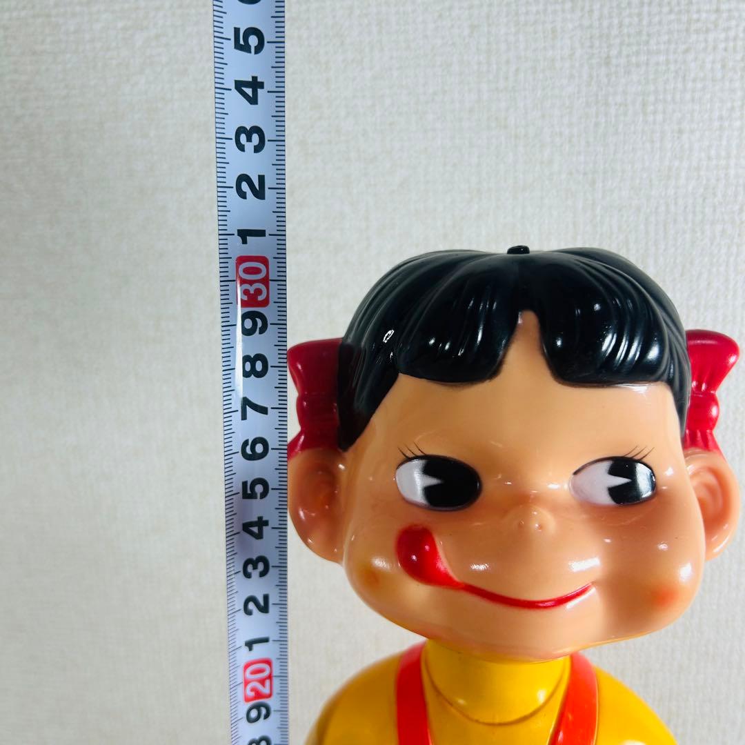 【超希少美品】不二家 首ふりペコちゃん　ソフビフィギア　スプリング　レトロ