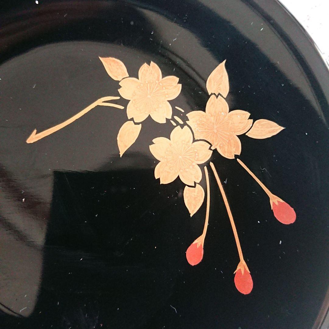 桜づくし 漆器 銘々皿 小皿 蒔絵 /輪島塗 越前漆器 茶道具 骨董 お椀印判