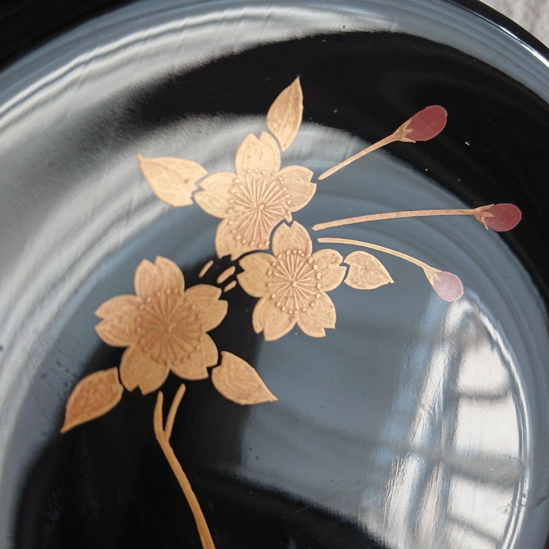 桜づくし 漆器 銘々皿 小皿 蒔絵 /輪島塗 越前漆器 茶道具 骨董 お椀印判