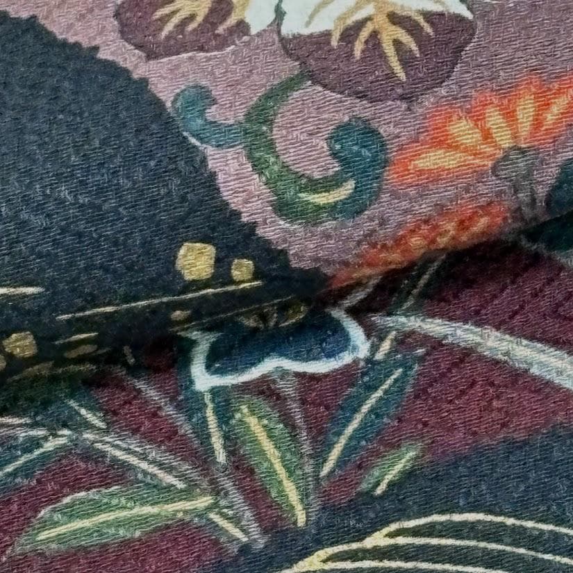 ゆりのはな　訪問着　京友禅ボカシ染め　金彩入り　紋意匠　吉祥模様　正絹　A504