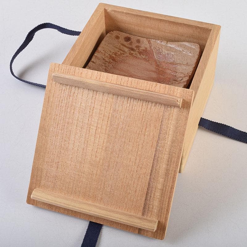 和食器　火襷　小皿　四方皿　銘々皿　五客　在銘　共箱　V　R9280