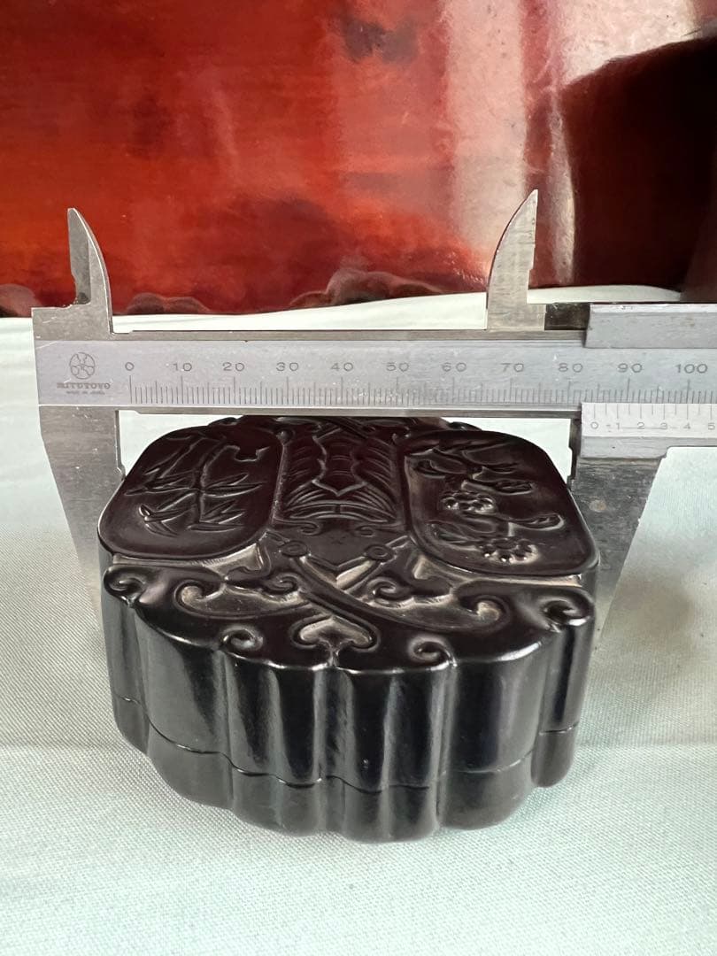 紫檀 唐木彫刻 中国古美術 香合