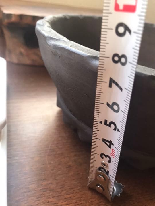 盆栽鉢　時代手捻りずっしりと素敵な盆栽鉢小品盆栽山野草18x8cm907g