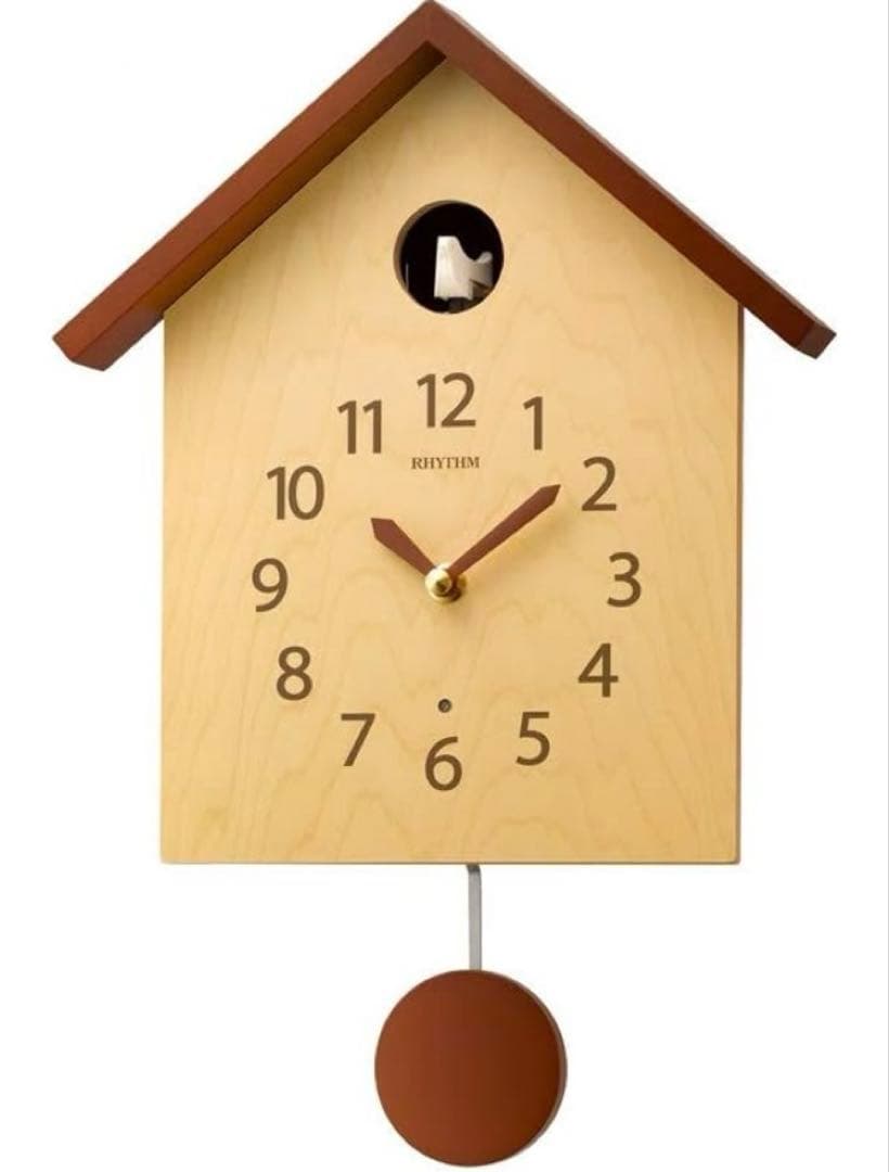 【未使用品】リズム⭐️鳩時計 ふいご式 カッコースタイル 掛け時計 振り子付