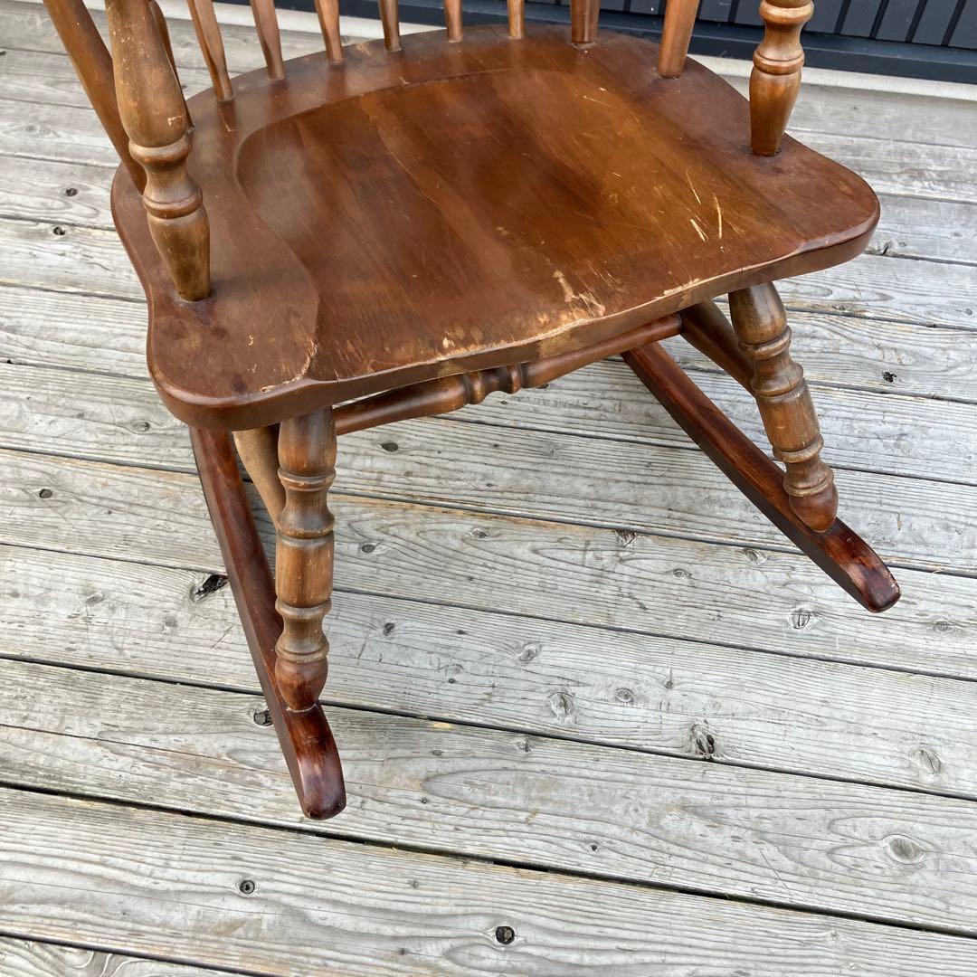 昭和レトロ 秋田木工 木製 ロッキングチェア アームチェア 古家具 ビンテージ