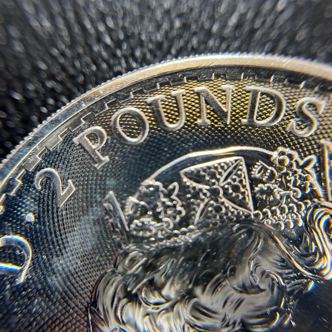 【純銀】2018年エリザベス2世ブリタニア　2ポンド銀貨　英国