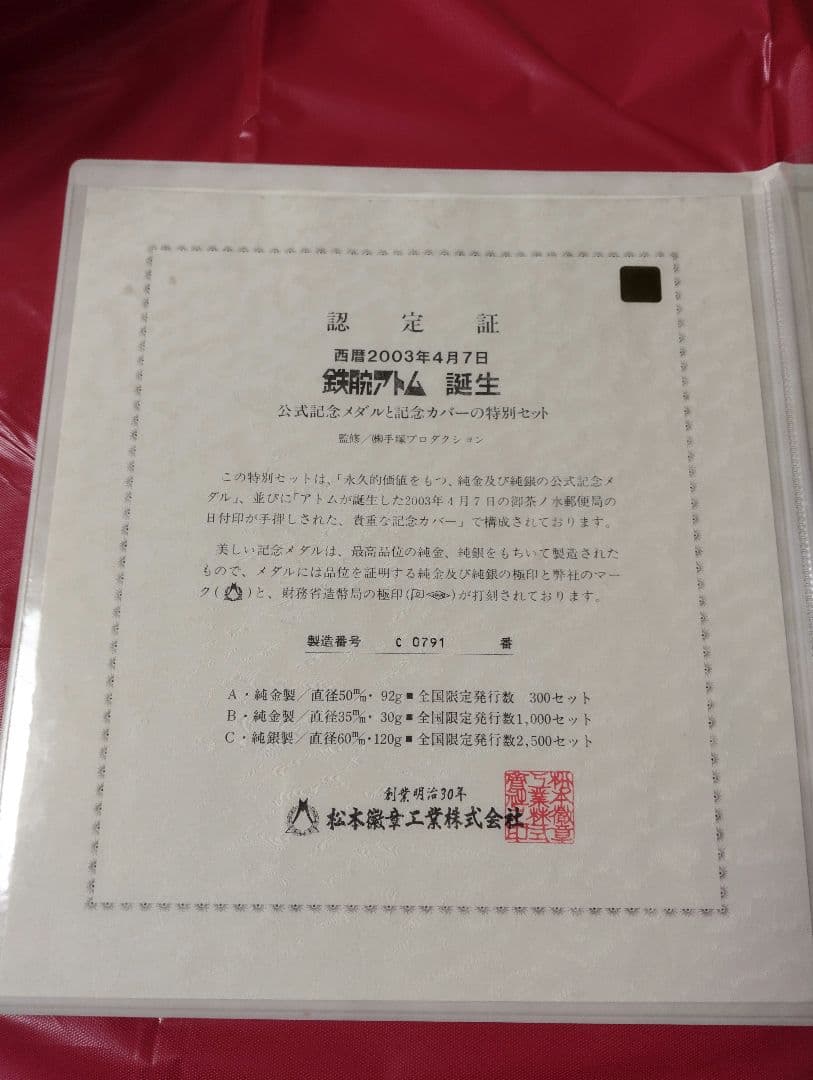 純銀＆美品！鉄腕アトム誕生記念メダルセット