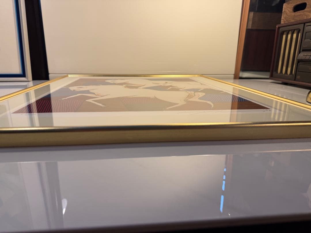 池田満寿夫 リトグラフ「白い牛」1992年 限定150部 額装品サイン入り