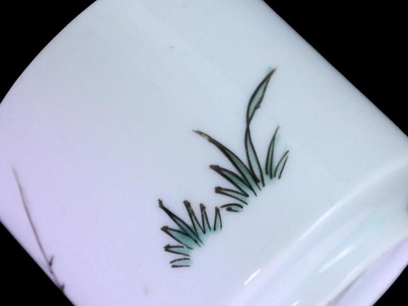 古伊万里　色絵　牡丹の図　猪口　のぞき　C099AS-fbub