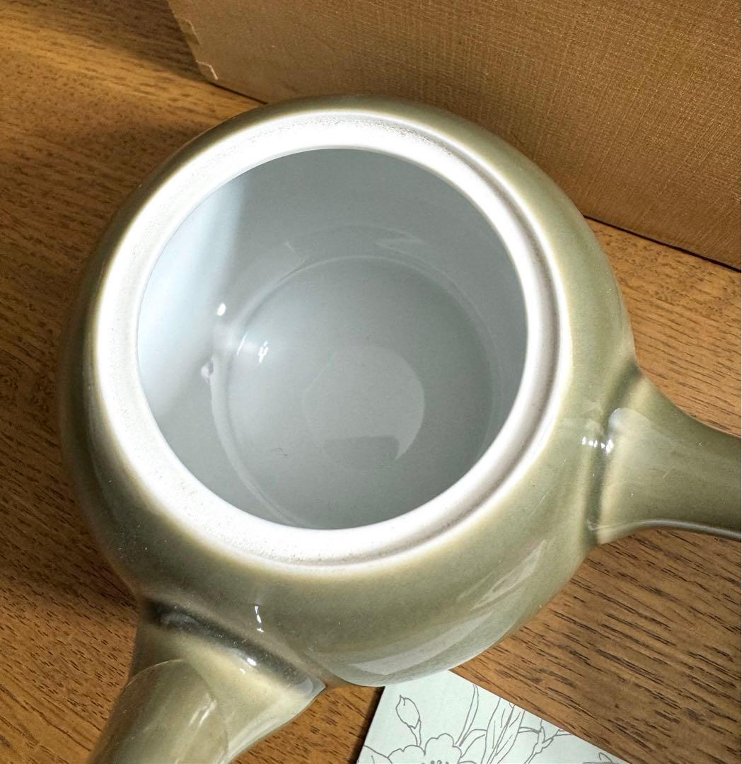 400 深川製磁　百年庵　石灰釉　急須器　未使用品　共箱　栞