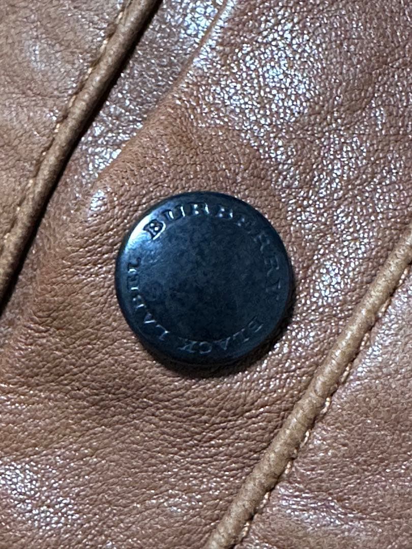 BURBERRY BLACK LABEL 襟付きシングルライダース 革ジャン