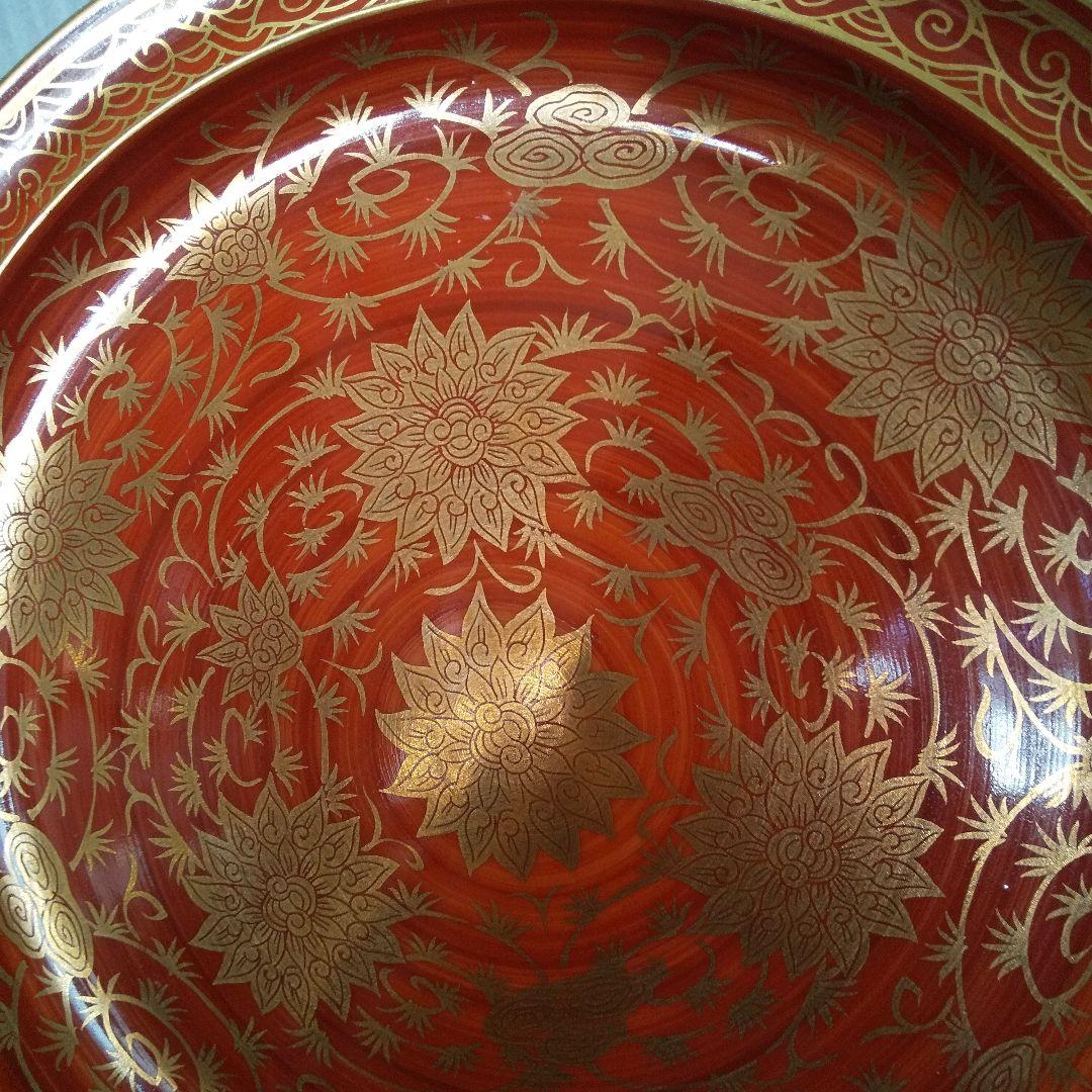 明治　九谷焼　里帰り品 　本金　極上 金蘭赤絵 　九寸皿 　正峯窯