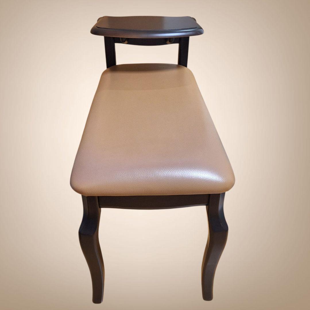 アンティーク風　テレフォンベンチ　ベージュ 合成皮革