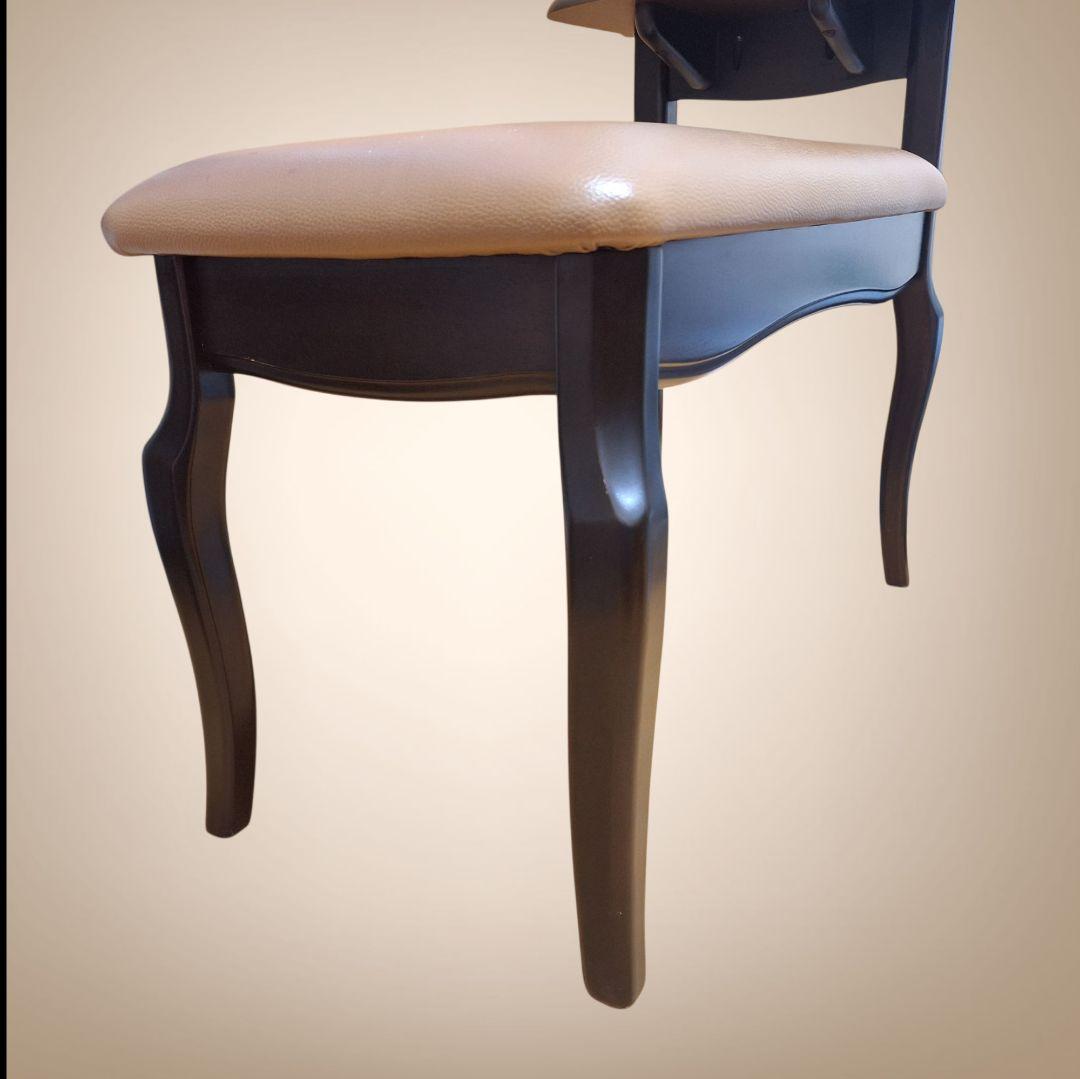 アンティーク風　テレフォンベンチ　ベージュ 合成皮革