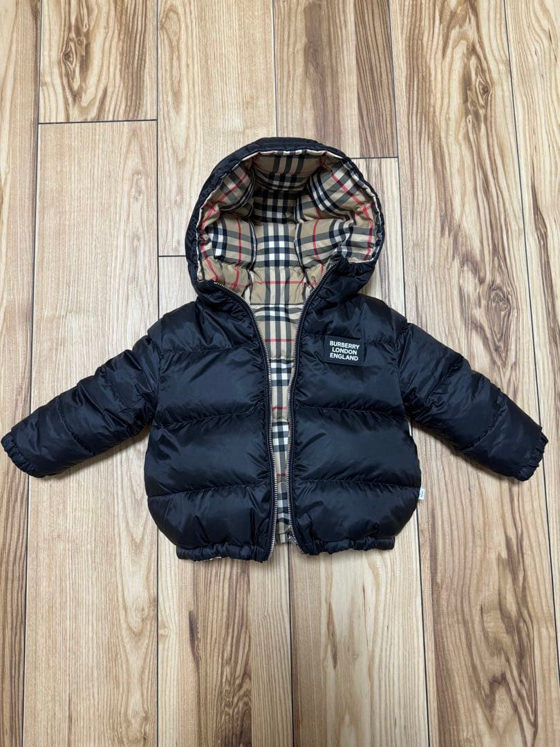 バーバリーチルドレン 2Y 92 ダウンコート リバーシブル