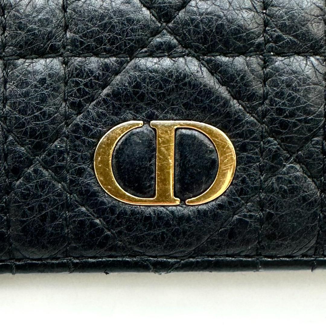 クリスチャンディオール カナージュ カロ 二つ折り財布 コンパクトウォレット 黒