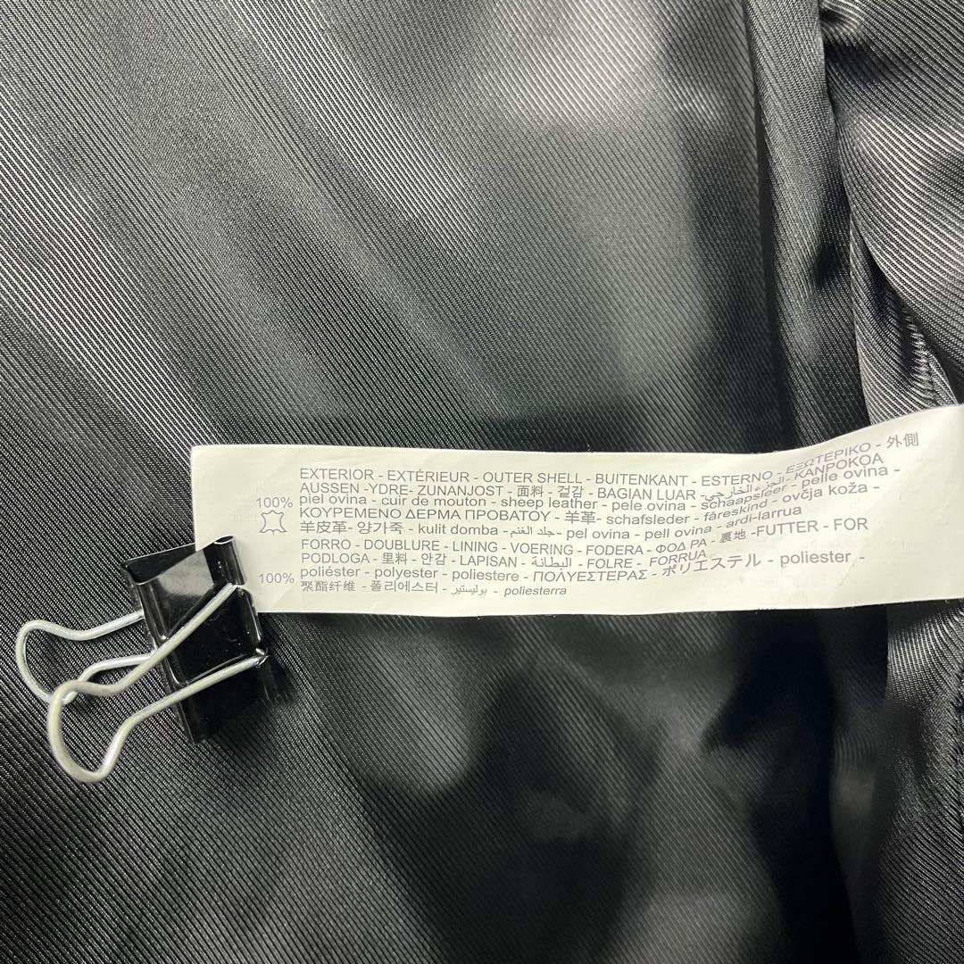 キングスマンZARA ラムレザー　シングルライダースジャケット　黒　L