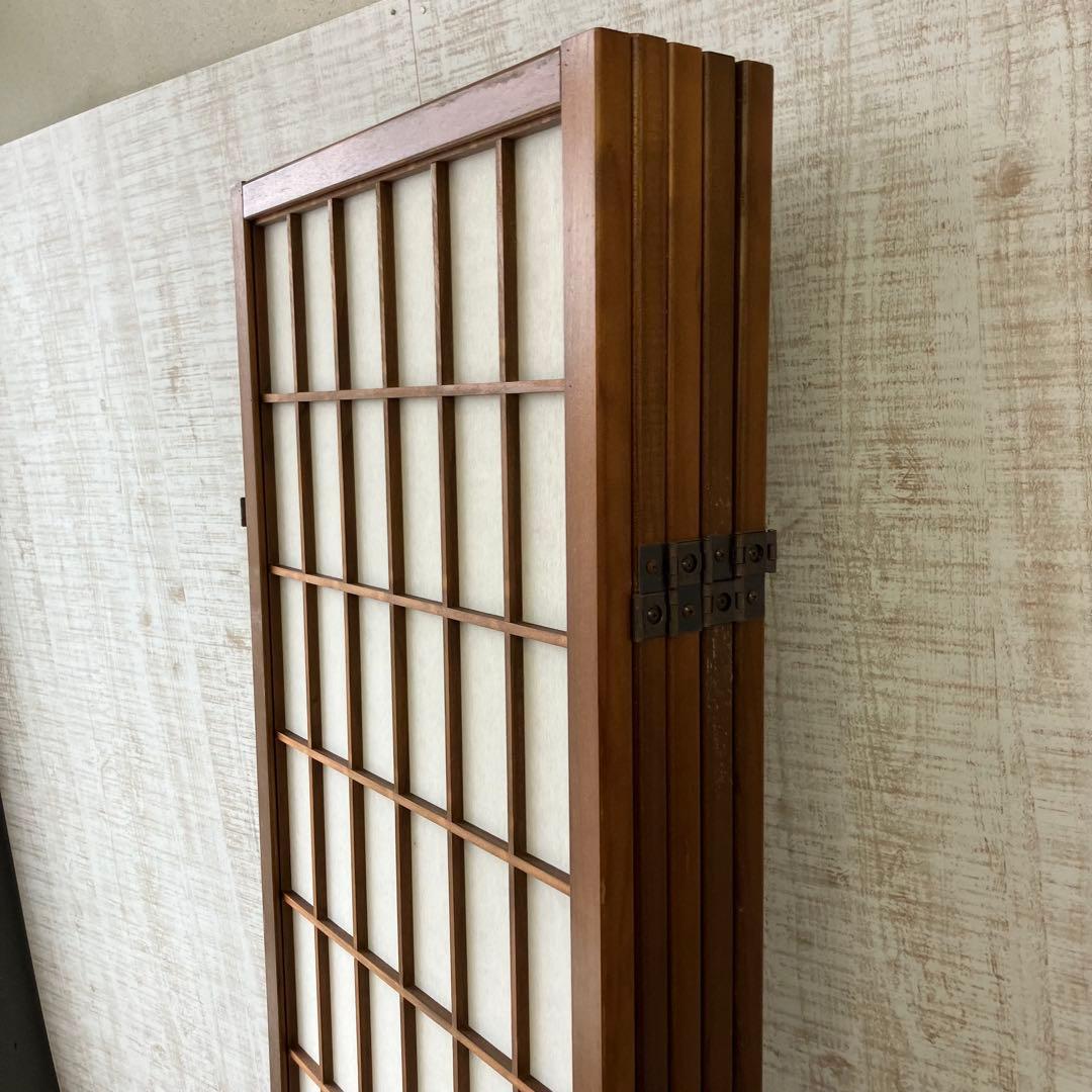 昭和レトロ 和モダン 木製 5連格子 障子パーテーション 間仕切り 仕切り 衝立