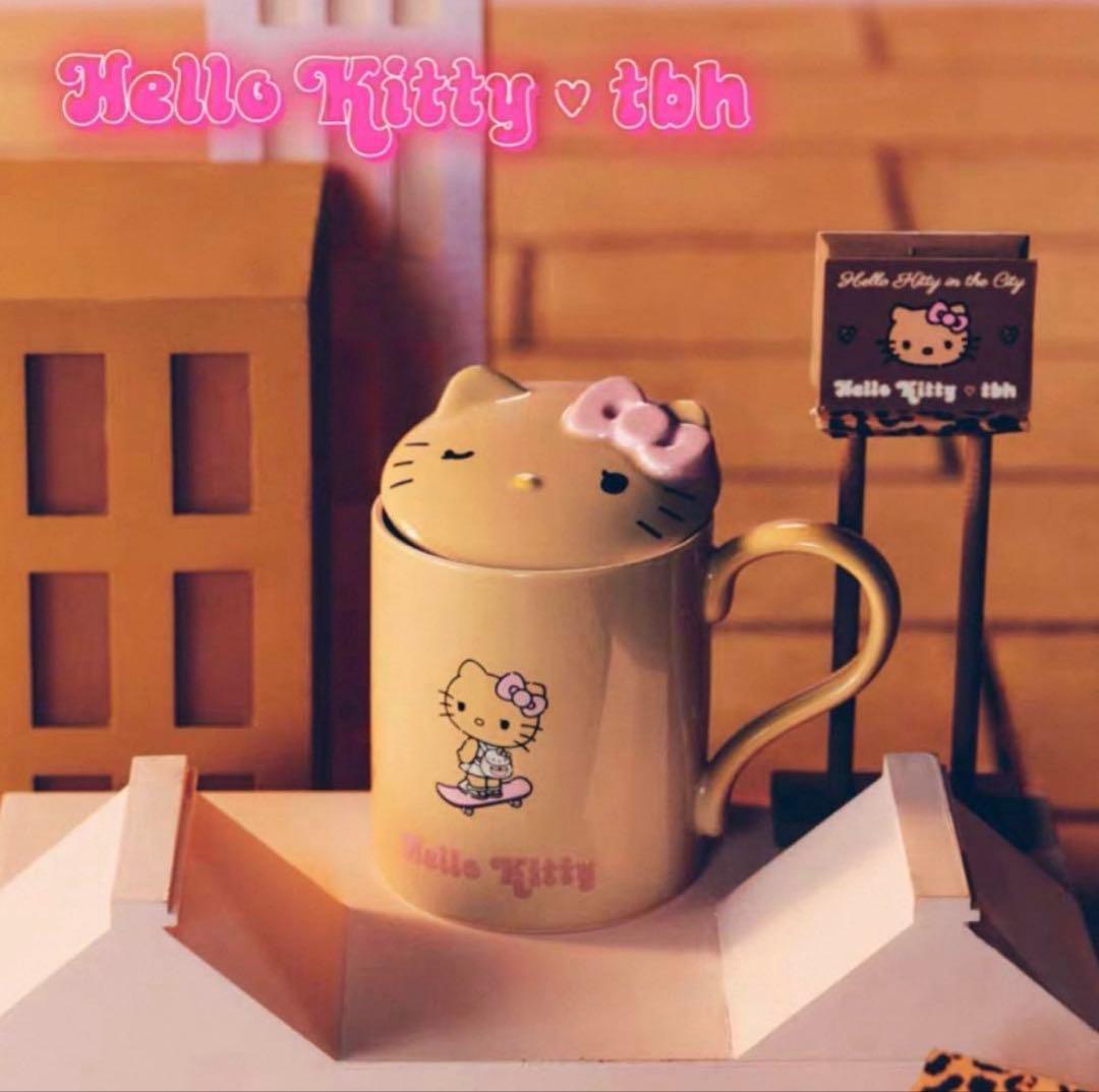 海外限定Hello Kitty x TBH 蓋付きマグカップ