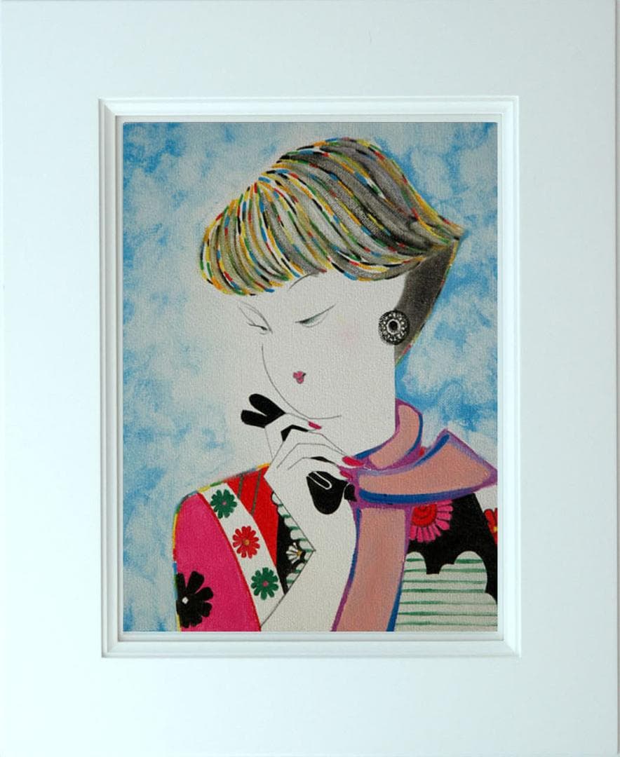 油絵 菅家令子 絵 絵画 インテリア F3-010311 人物 女性像