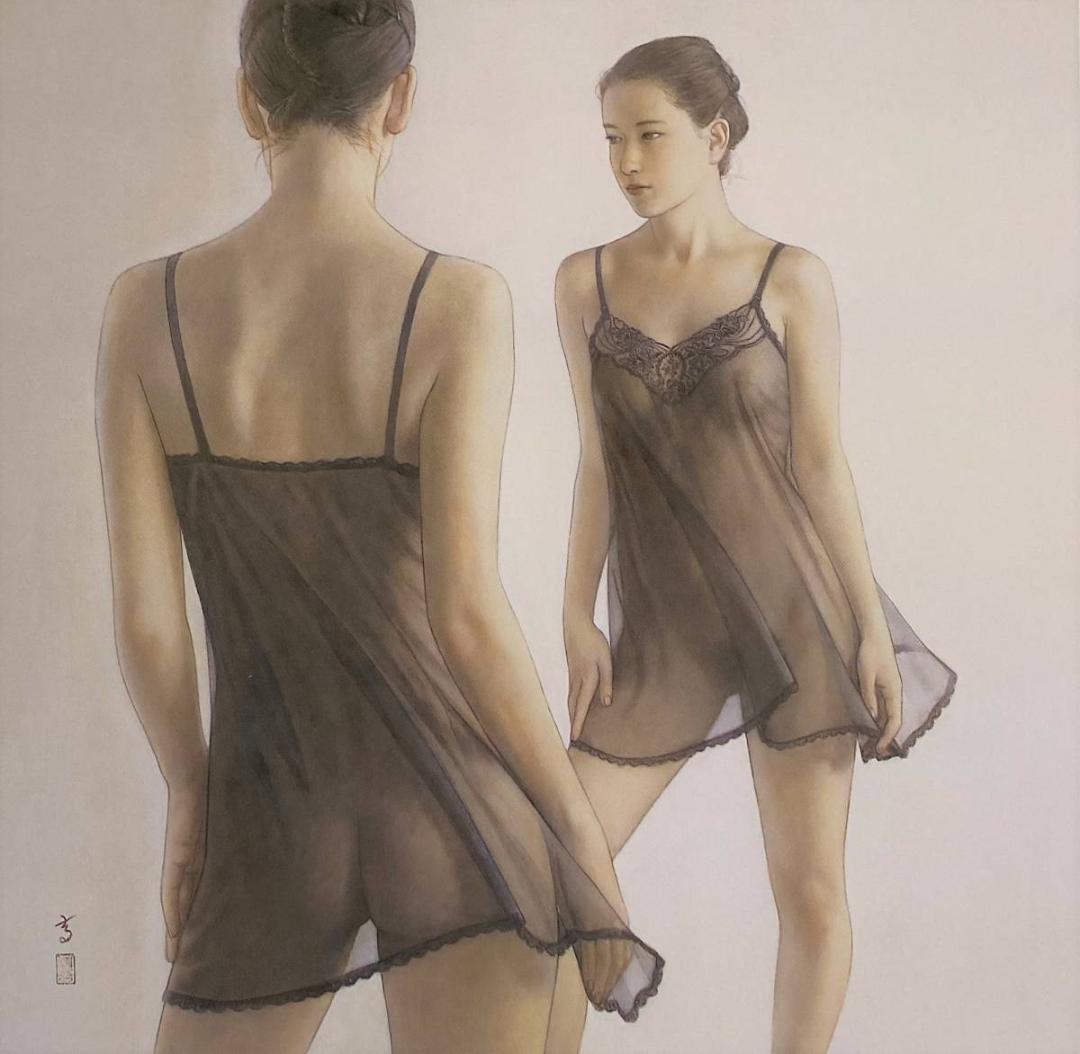 高塚省吾、【鏡】、希少な額装用画集画、新品高級額 額装付、状態良好