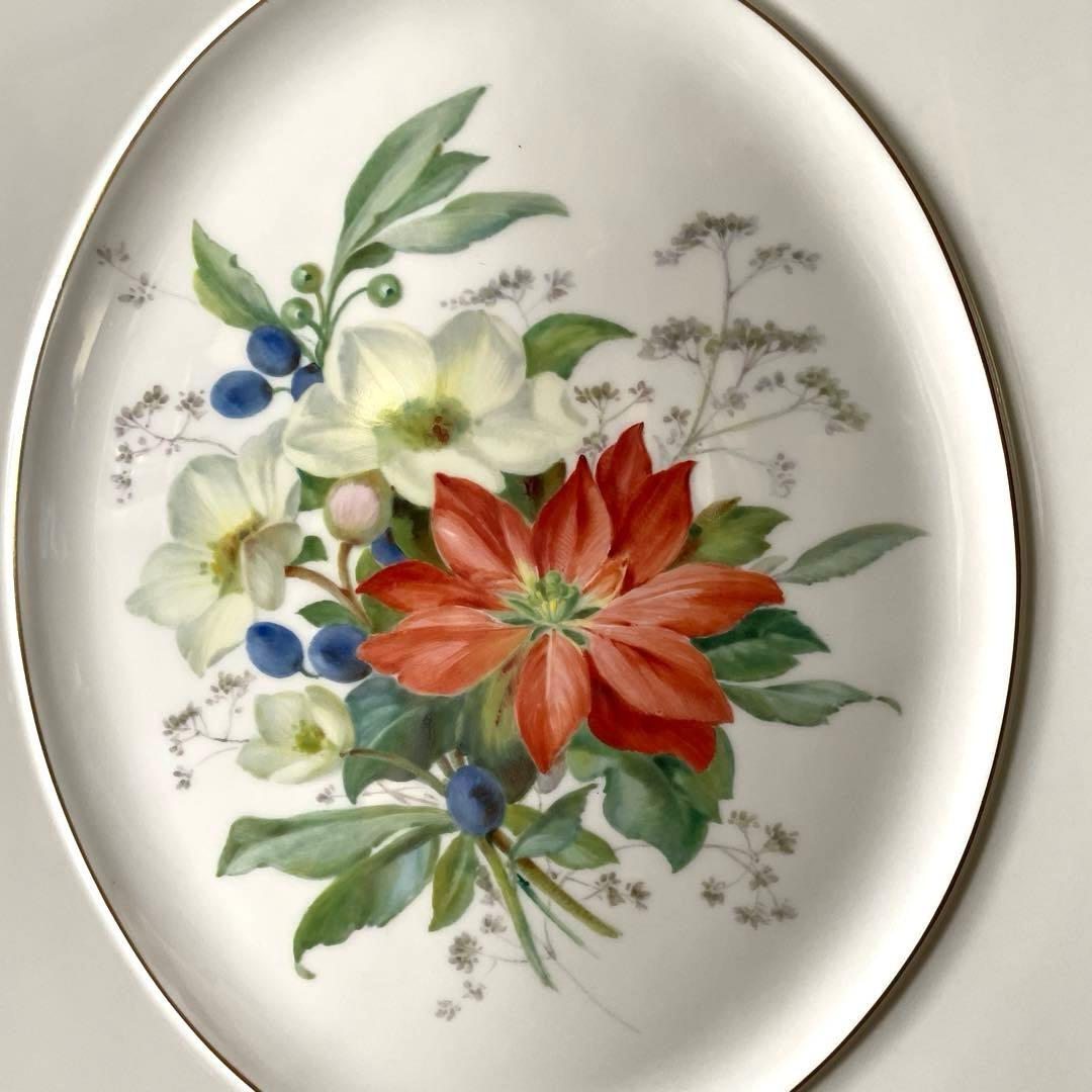 四季の花「Winter」額装陶板画・額４２×３８・画２５×２１・Meissen・