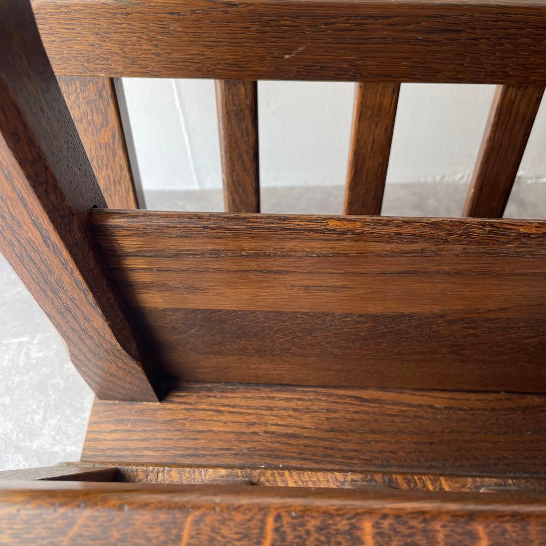 オランダ製　木製　サイドテーブル マガジンラック　オーク無垢材　百貨店