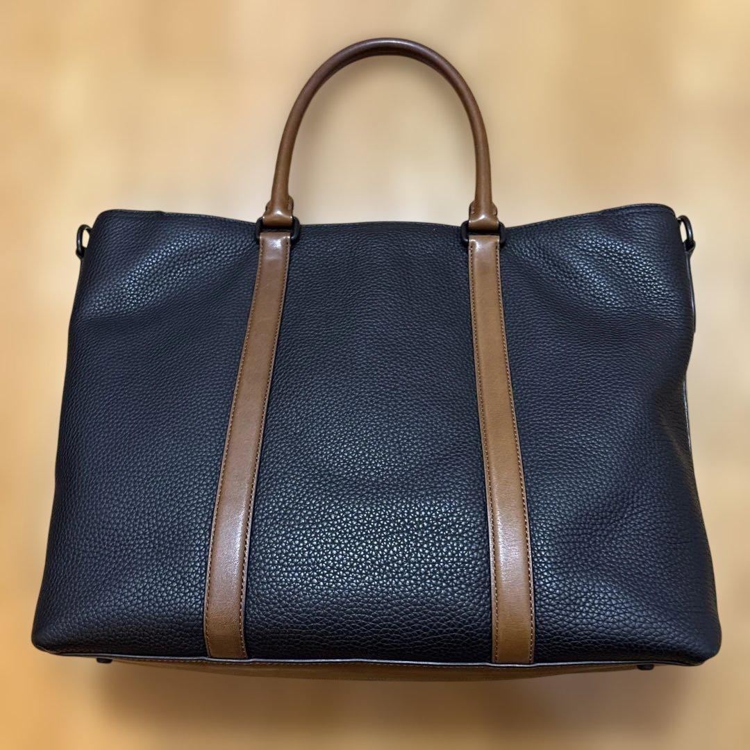 COACH 57773 黒茶　メトロポリタン　ビジネストートバッグ　ペブルレザー