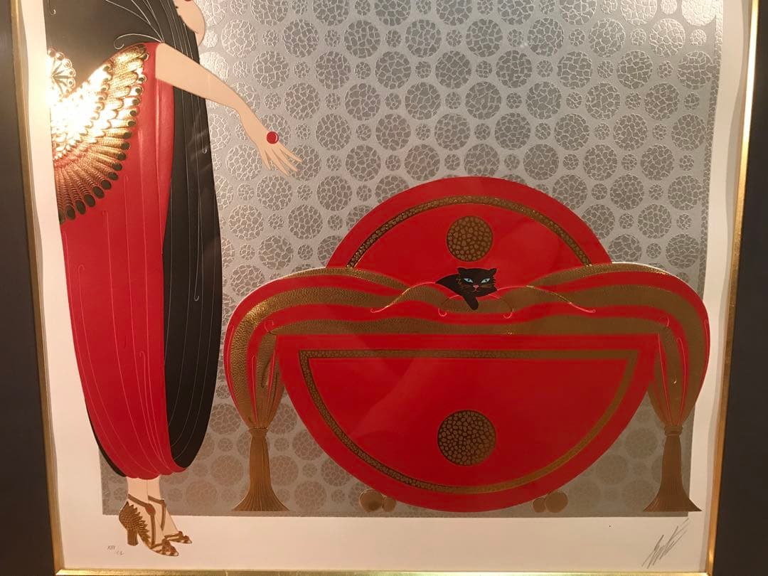 エルテ　「エメラルドの瞳」　シルクスクリーン　直筆サイン・エディション有り