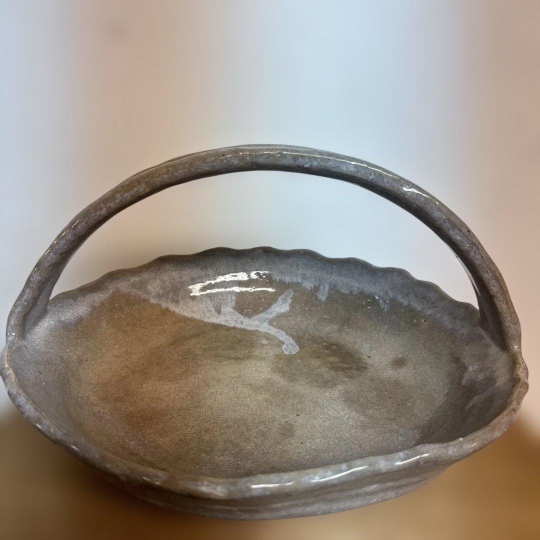 十代 坂高麗左衛門 韓峯　萩 手付菓子器 共箱